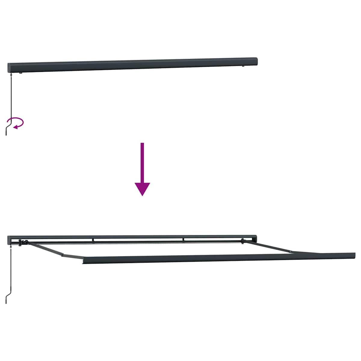 Udtrækkelig markise Anthracit og grå 400 × 300 cm Canvas og Aluminium - Billede 9