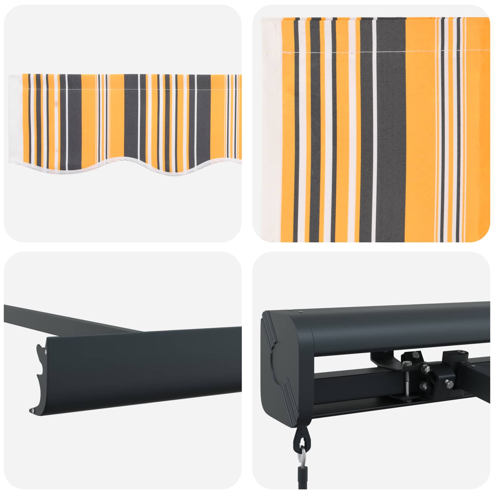 Inklapbaar Zonnescherm Geel en Grijs 400 × 300 cm image 8