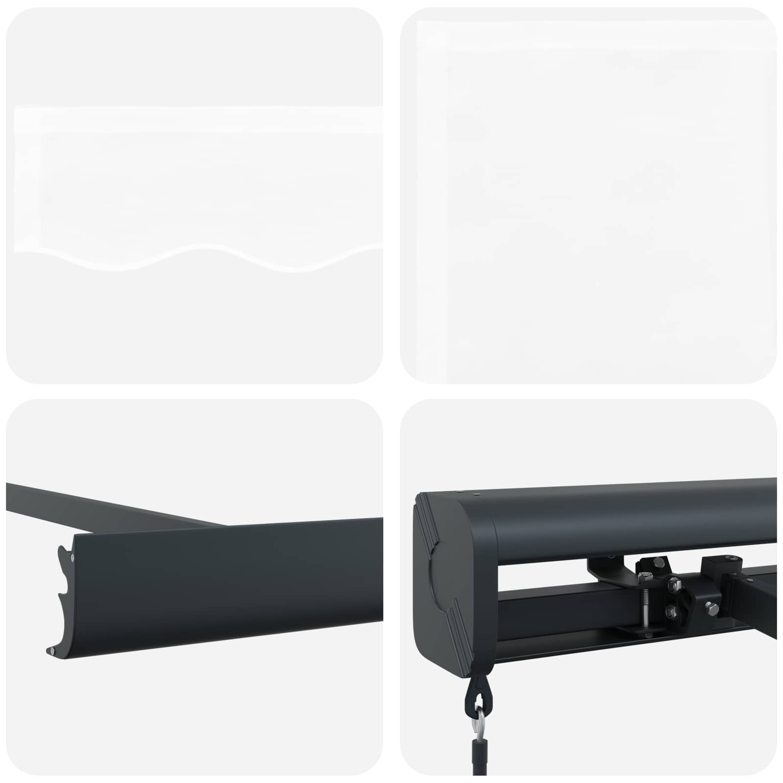 Inklapbaar Zonnescherm Wit 4 ×3 m Canvas - Afbeelding 8