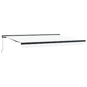 vidaXL Kokkuvolditav varikatus Valge 4 &times; 3 m Kangas ja alumiinium