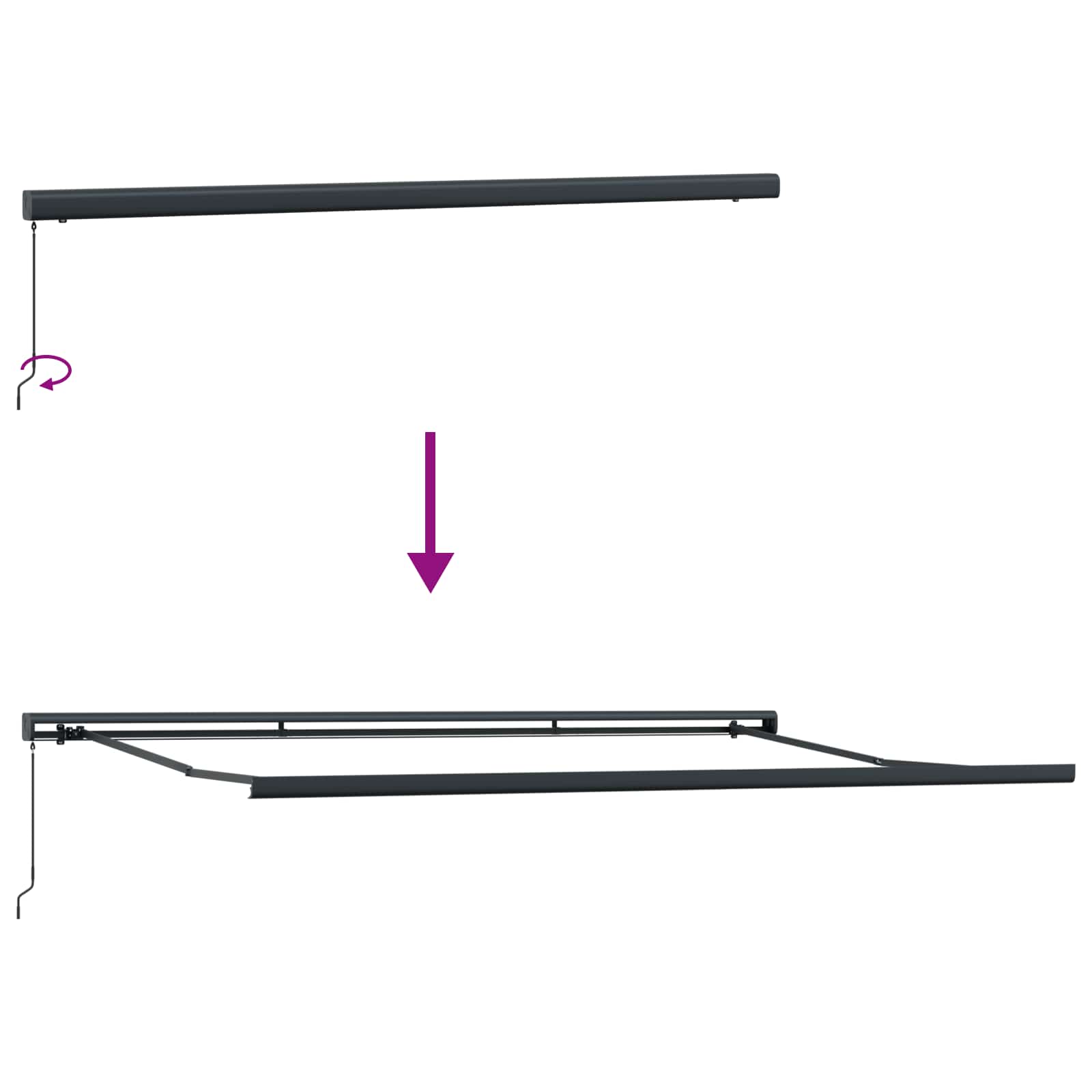 Inklapbaar Zonnescherm Wit 4 ×3 m Canvas - Afbeelding 9