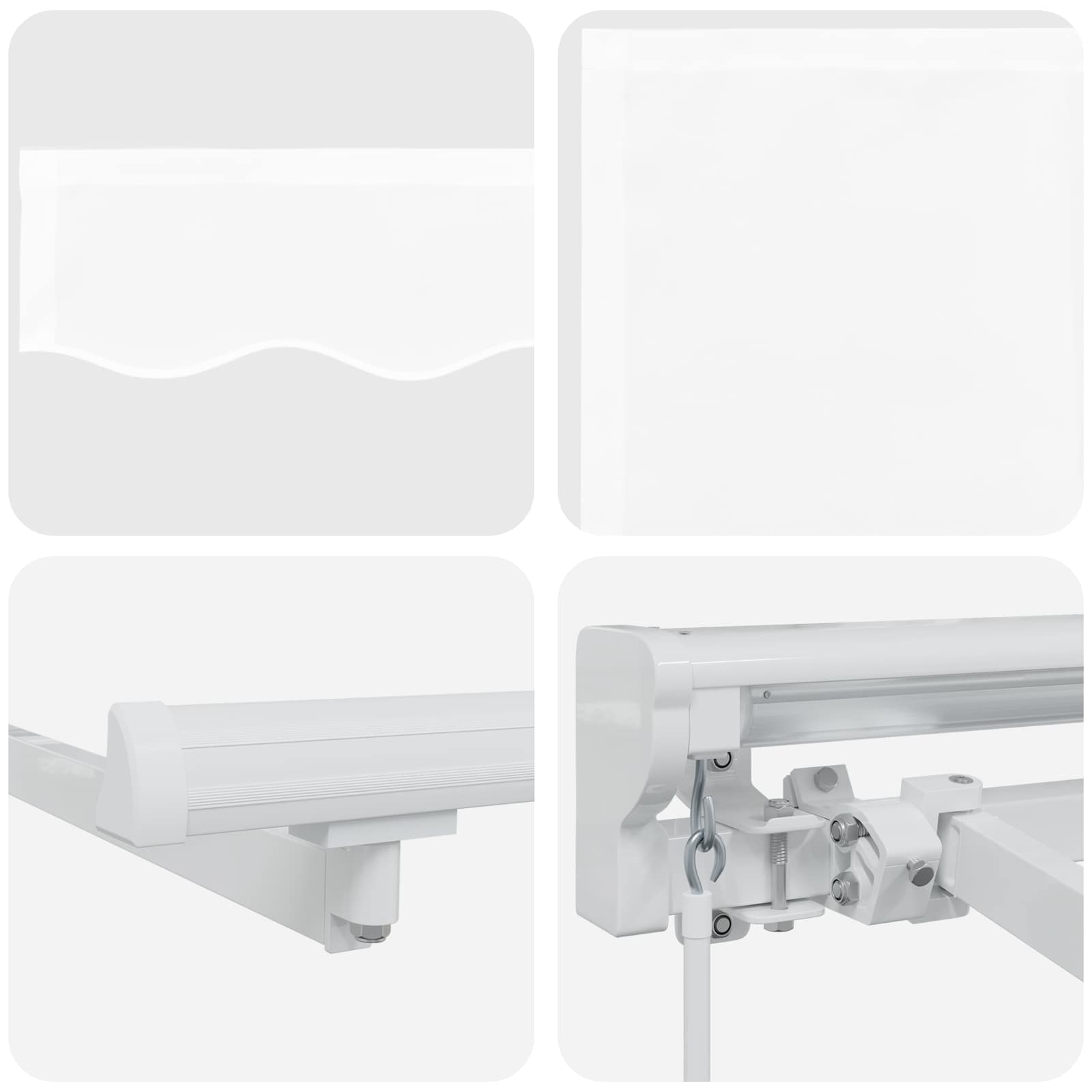 Handmatig uitschuifbare luifel Wit 3 x 2,5 m image 6