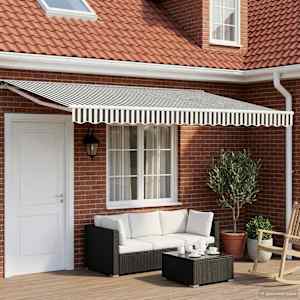 Ročno zložljivo senčilo Antracitna in bela 4,5 × 3 m