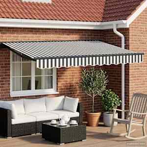 Ročno zložljivo senčilo Antracitna in bela 3,5 x 2 m