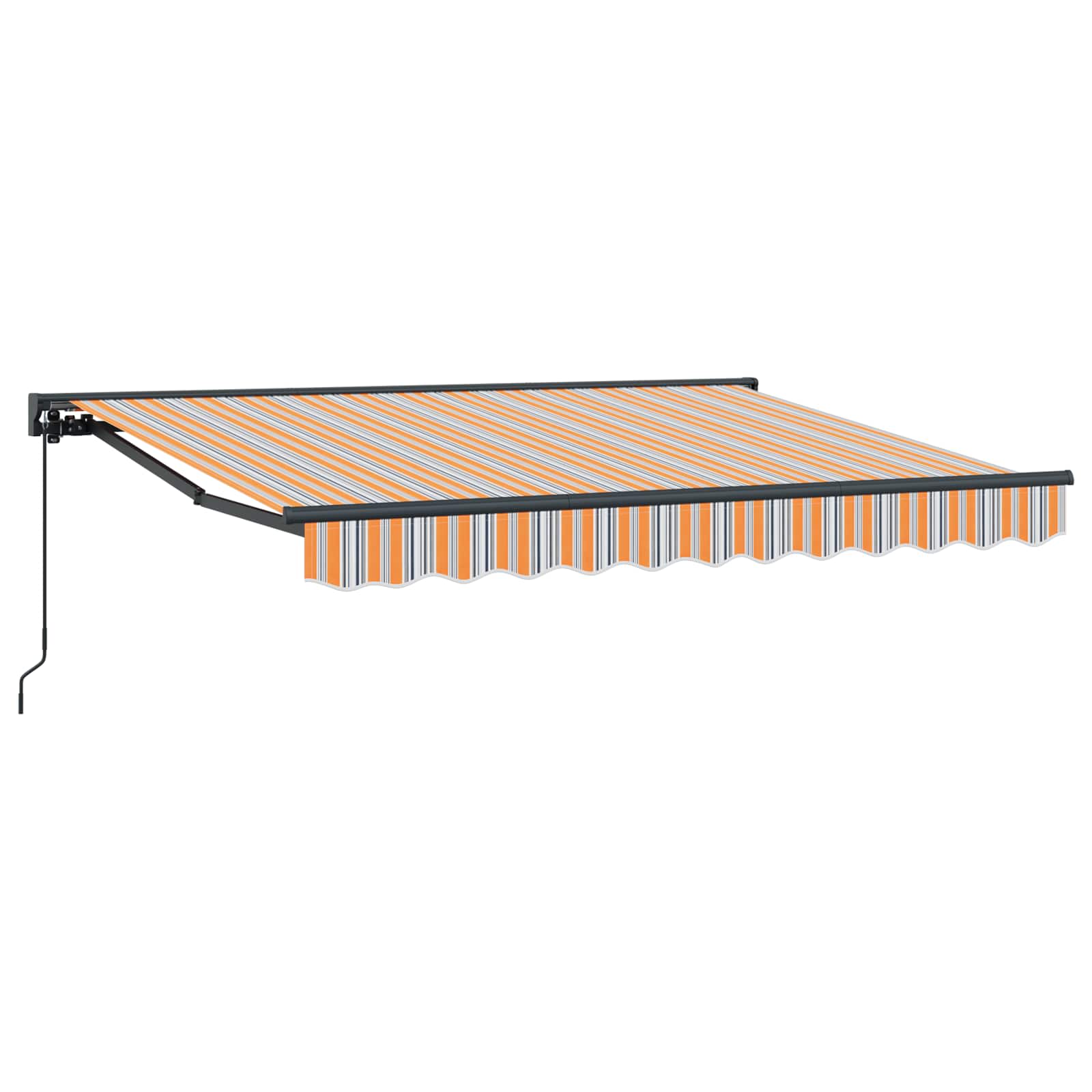 Handmatig uitschuifbare luifel Oranje, Grijs en Blauw 3,5 x 2 m image 1