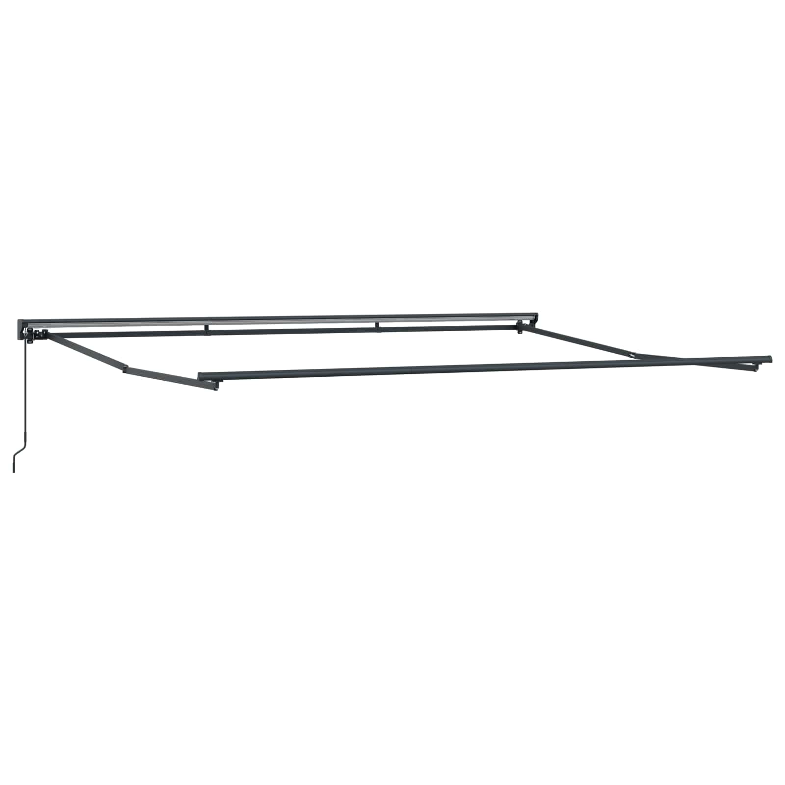 Handmatig uitschuifbare luifel Groen en Wit 4,5 × 3,5 m image 2