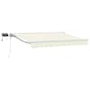 vidaXL Manuaalne varikatus LED-idega Kreem ja valge 2,5 x 2 m