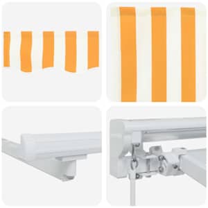 Manuální rám markýzy s LED Žlutá a bílá 2,5 x 2 m - obrázek 7