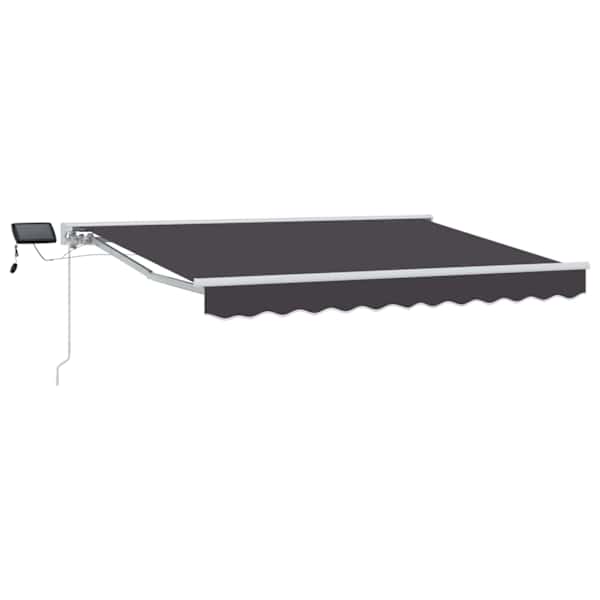 vidaXL Manuaalne varikatus LED-idega Valge ja antratsiit 3 x 2 m