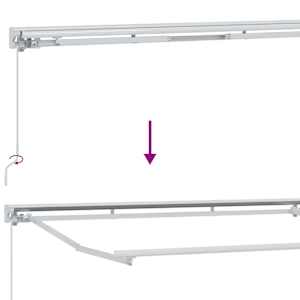 Manuální rám markýzy s LED Béžová a bílá 3,5 x 2 m - obrázek 11