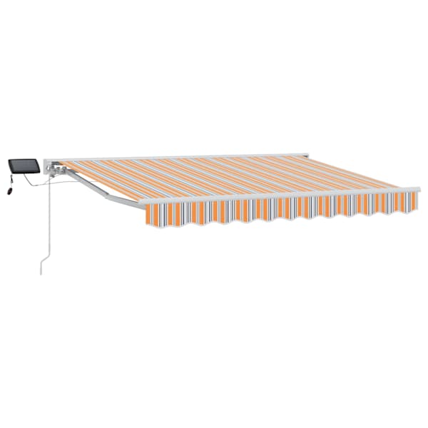 vidaXL Manuaalne varikatus LED-idega Sinine, Oranž, Valge 3 x 2,5 m