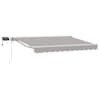 vidaXL Manuaalne varikatus LED-idega Helehall ja valge 3 x 2,5 m