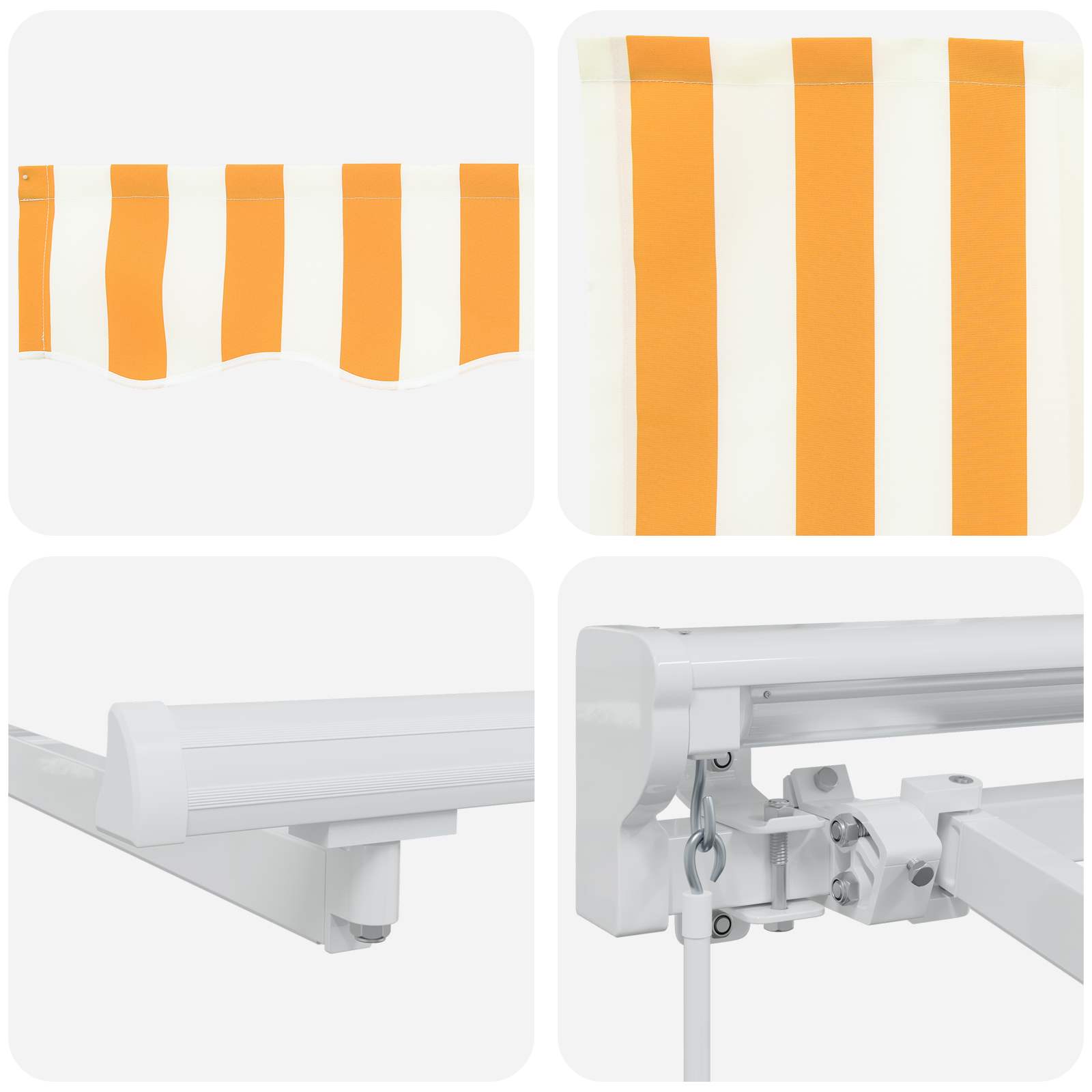 Handmatige Luifelhouder met LED's Geel en Wit 3,5 x 2,5 m image 7