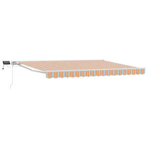 vidaXL Manuaalne varikatus LED-idega Oranž ja Hall 4 &times; 3,5 m