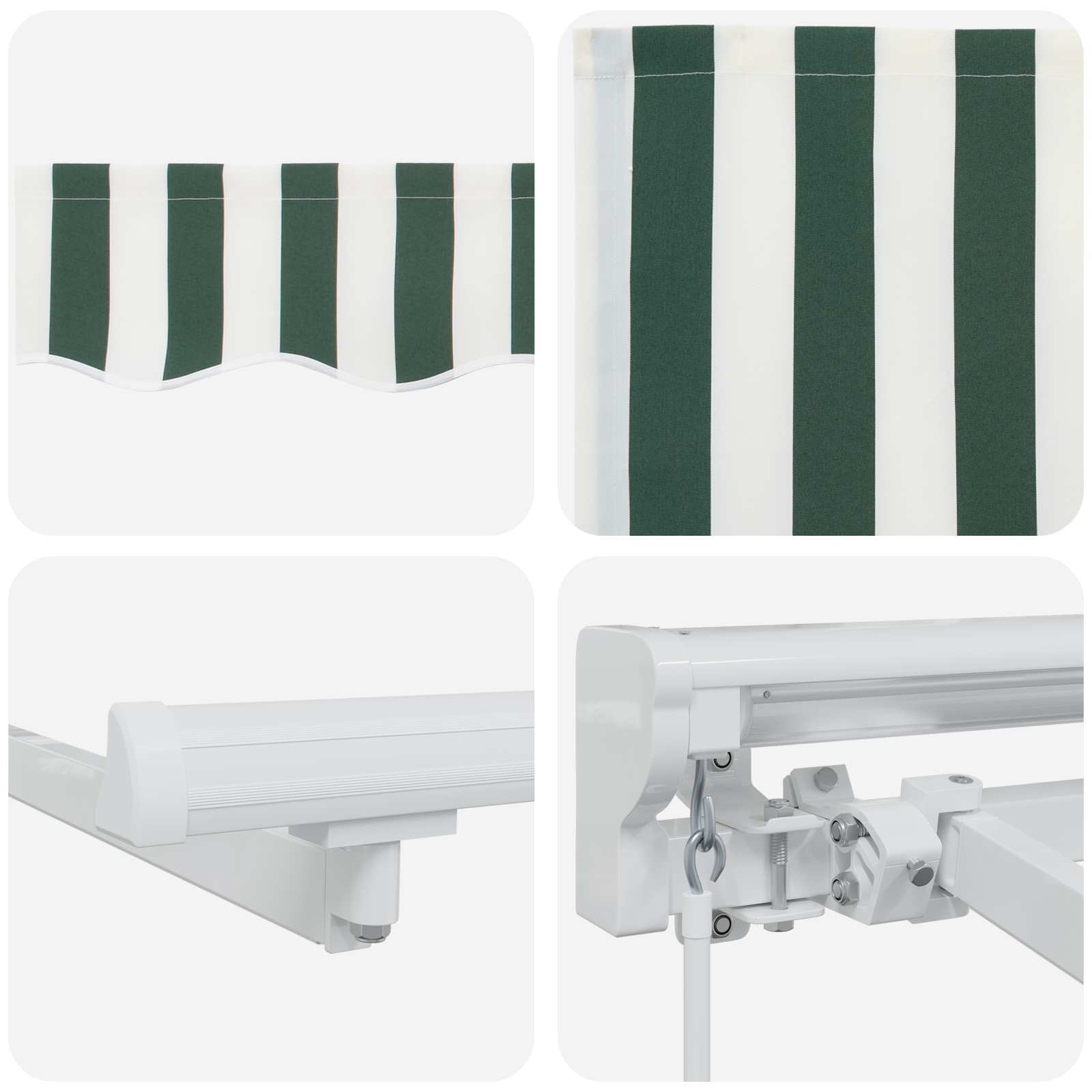 Handmatige Luifelhouder met LED's Groen en Wit 4 × 3,5 m image 7