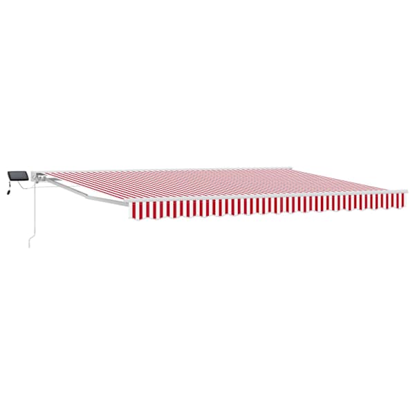 vidaXL Manuaalne varikatus LED-idega Punane ja valge 4,5 &times; 3,5 m