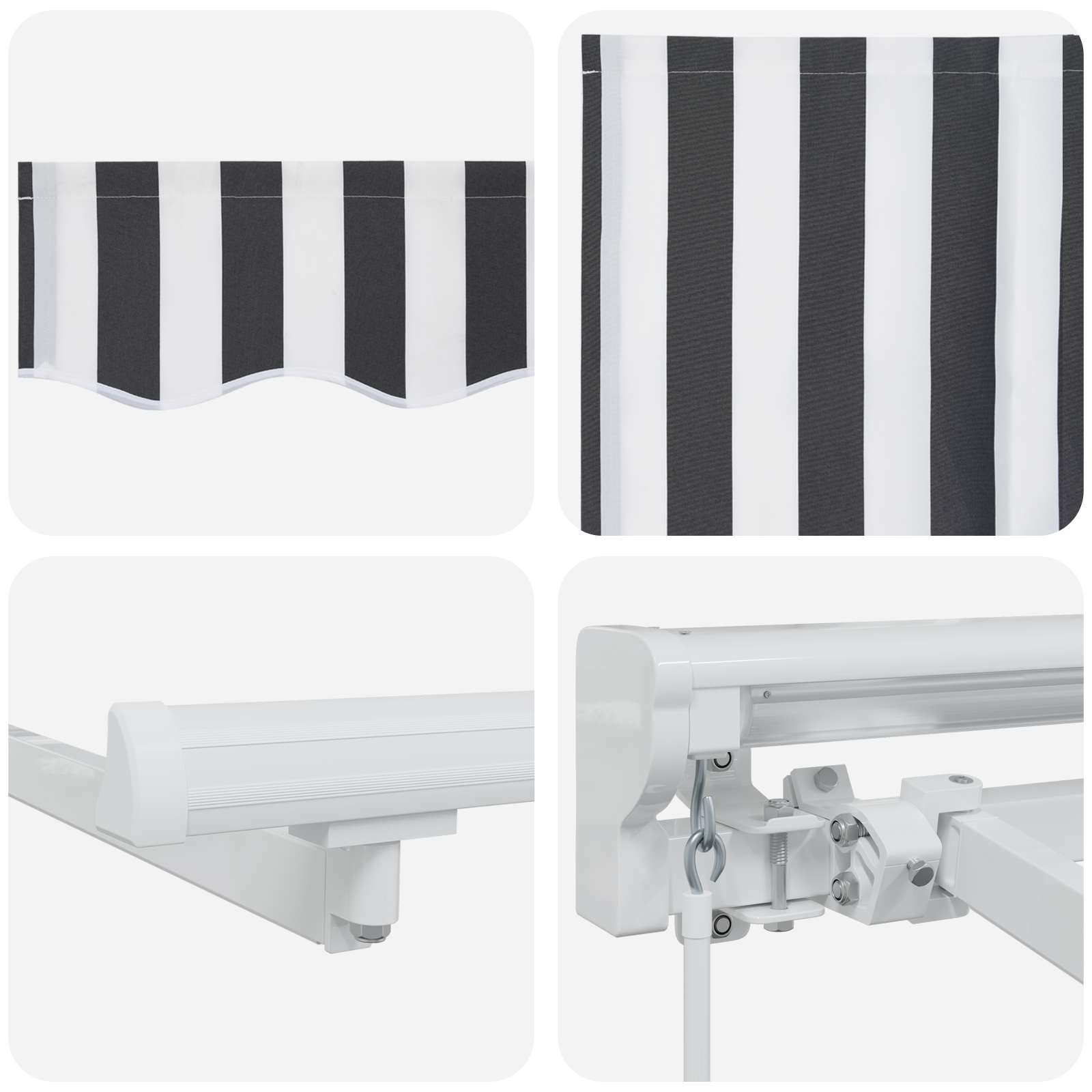 Handmatige Luifelhouder met LED's Antraciet en Wit 5 x 3 m image 7