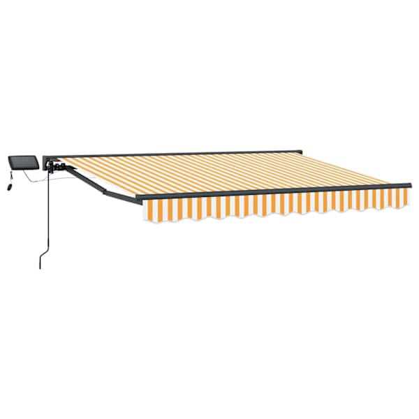 vidaXL Manuaalne varikatus LED-idega 3 x 2 m Pol&uuml;ester PU-kattega