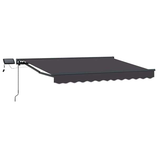 vidaXL Manuaalne varikatus LED-idega Antratsiit 3,5 x 2 m