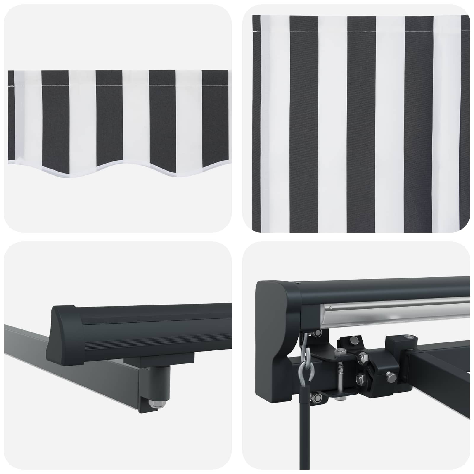 Handmatige Luifelhouder met LED's Antraciet en Wit 3,5 x 2 m image 7