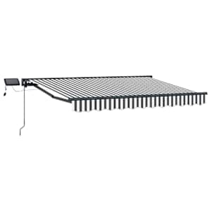 vidaXL Manuaalne p&auml;ikesetoitega LED-tulega markiis 3,5 x 2 m