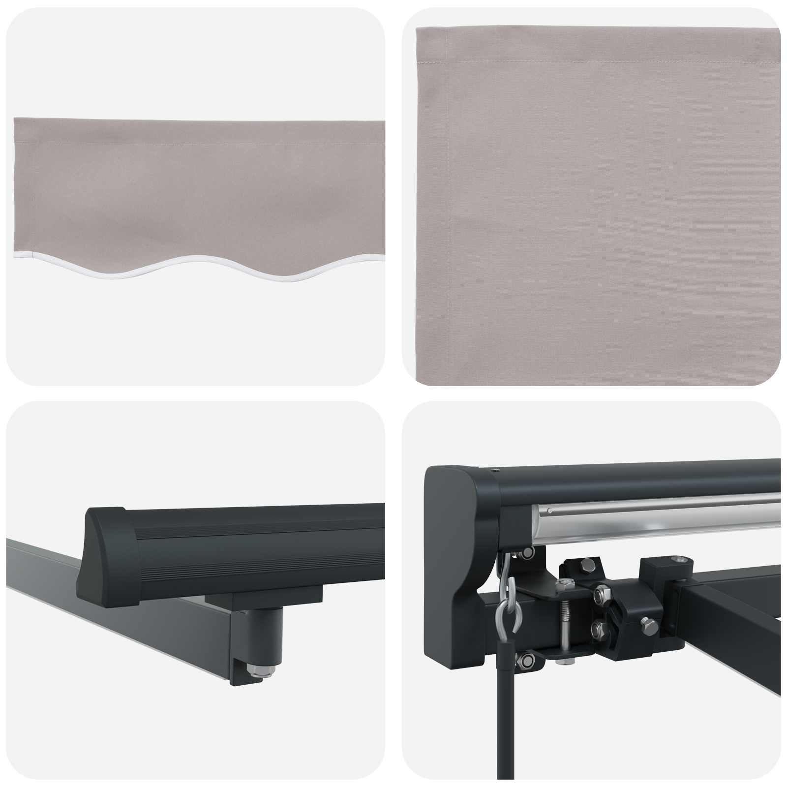 Handmatige Luifelhouder met LED's Lichtgrijs 3,5 x 2 m image 7