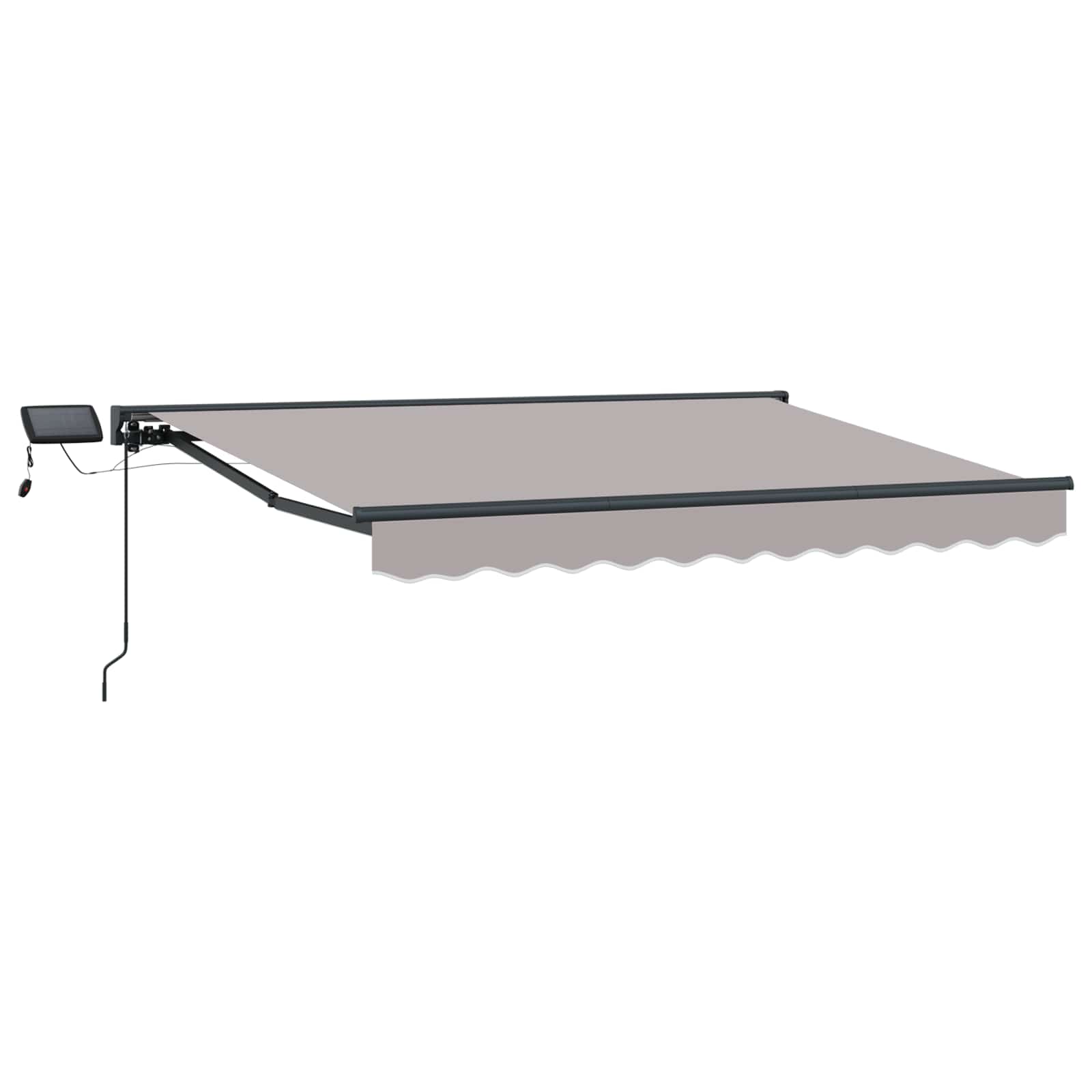 Handmatige Luifelhouder met LED's Lichtgrijs 3,5 x 2 m image 1