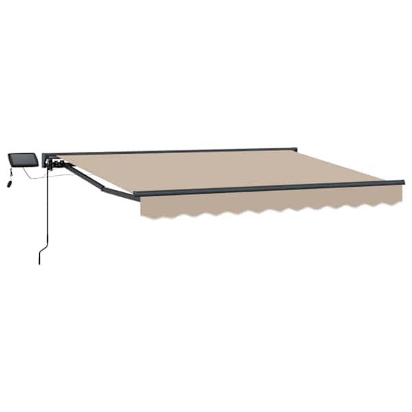 vidaXL Manuaalne varikatus LED-idega Beez ja Antrasiit 3 x 2,5 m