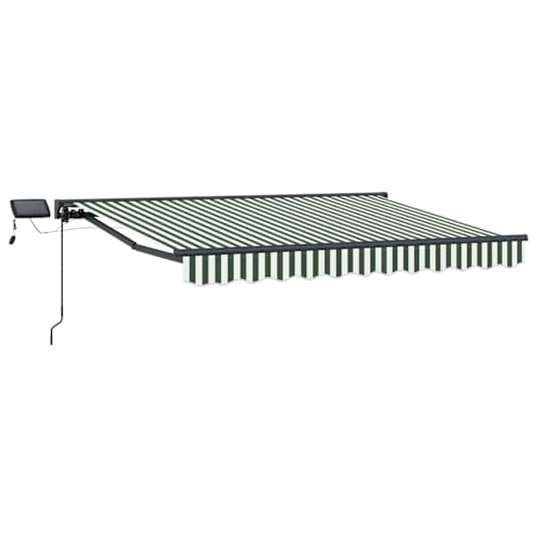 vidaXL Manuaalne varikatus LED-idega 3 x 2,5 m Pol&uuml;ester PU-kattega