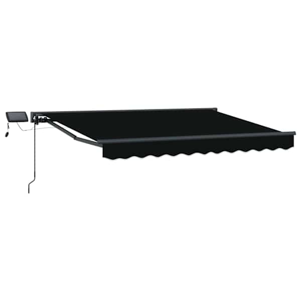 vidaXL Manuaalne varikatus LED-idega Must ja Anthracite 3,5 x 2,5 m