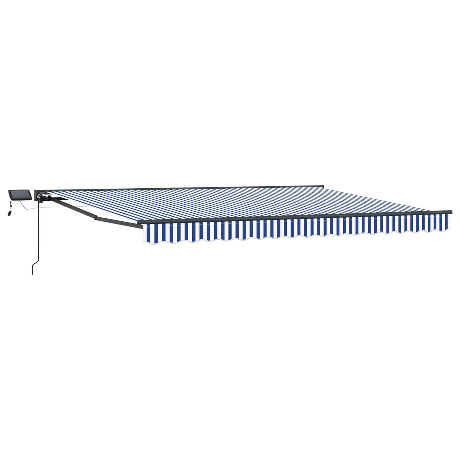 Handmatige Luifelhouder met LED's Blauw en Wit 4 × 3,5 m image 1