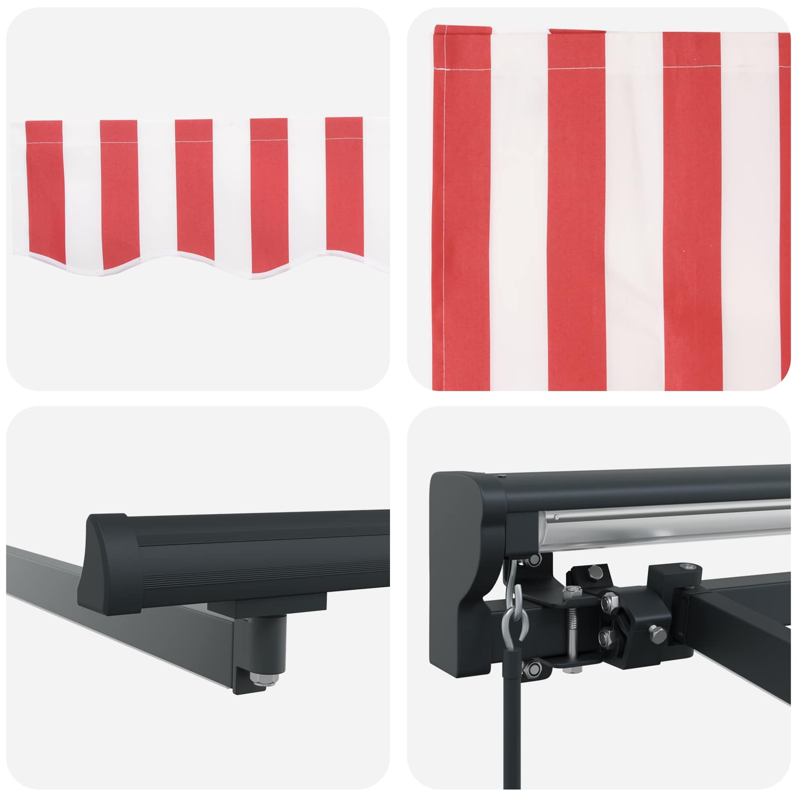 Handmatige Luifelhouder met LED's Rood en Wit 4 × 3,5 m image 7