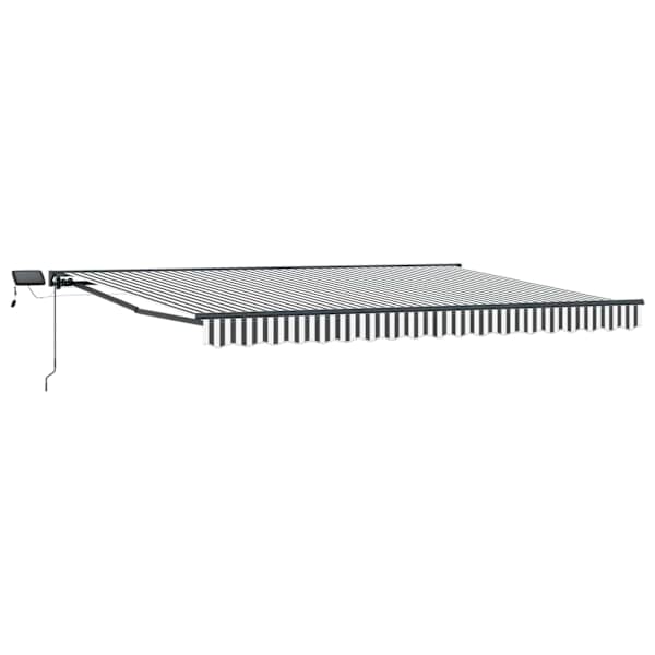 vidaXL Manuaalne varikatus LED-idega Anthracite ja valge 4,5 &times; 3 m