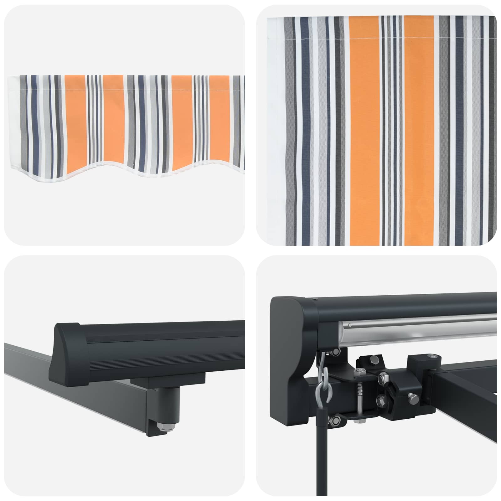 Handmatige Luifelhouder met LED's Blauw en Oranje 4,5 × 3 m image 7