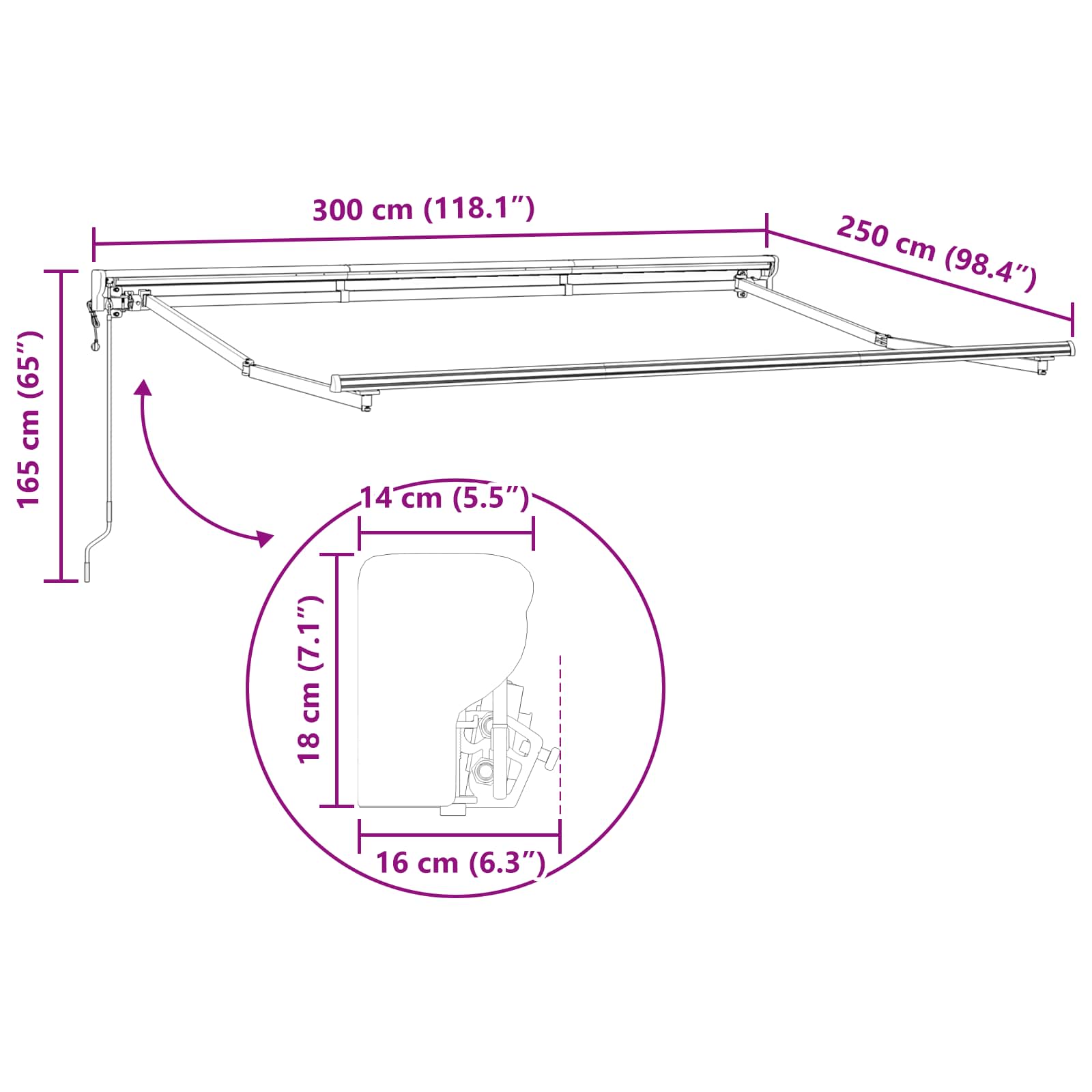 Elektrisch Uittrekbaar Zonnescherm Lichtgrijs 3 x 2,5 m image 10