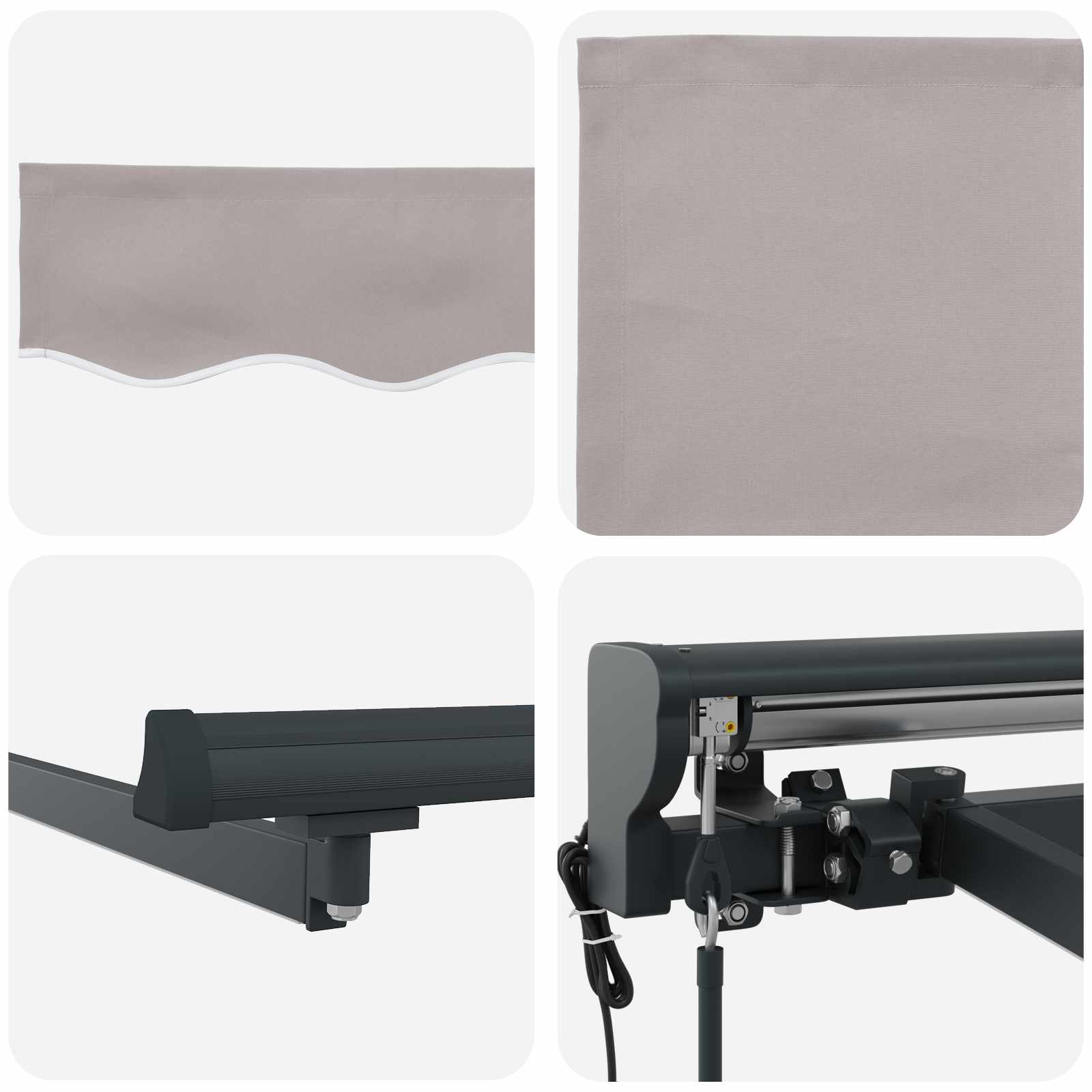 Elektrisch Uittrekbaar Zonnescherm Lichtgrijs 4 × 3 m image 7