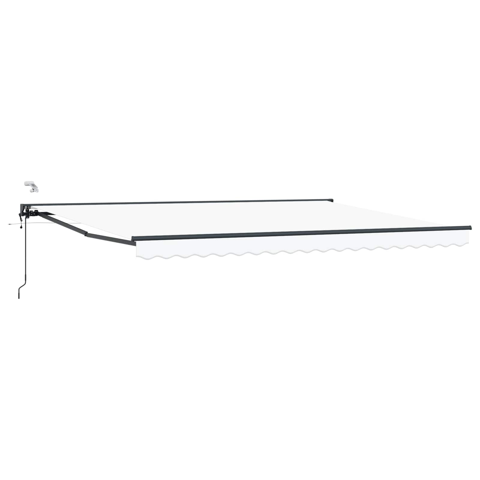 vidaXL Električni zložljiv senčnik Bela 4,5 × 3,5 m