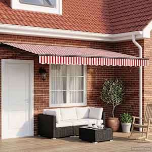 Električni zložljiv senčnik Rdeča, Bela, Antracit 5 × 3,5 m