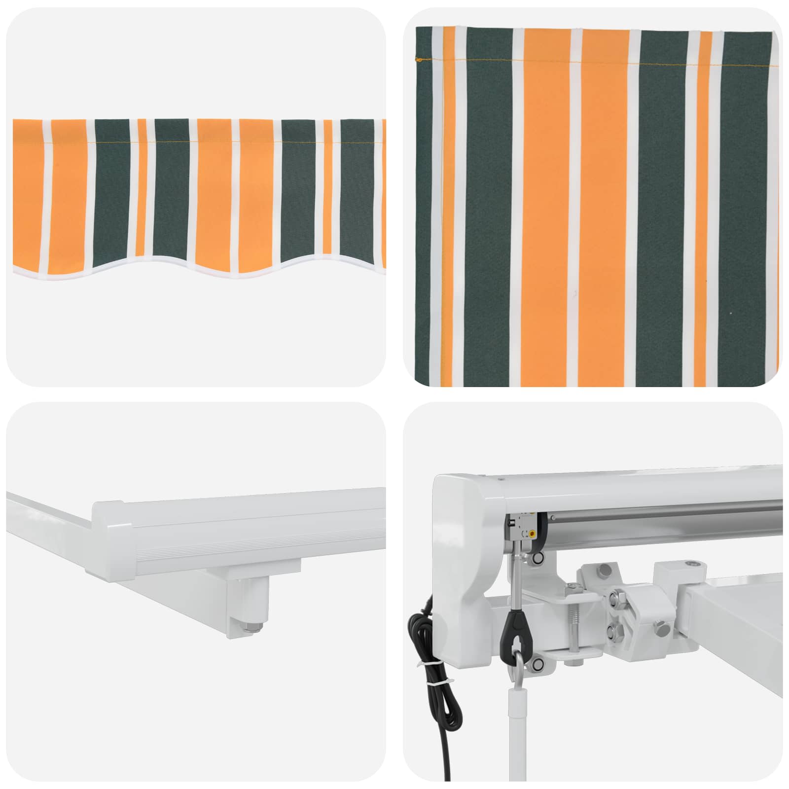 Elektrisch Uittrekbaar Zonnescherm Groen en Geel 4 × 3 m image 6