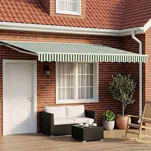 Električni zložljiv senčnik Zelena in Bela 4 × 3,5 m