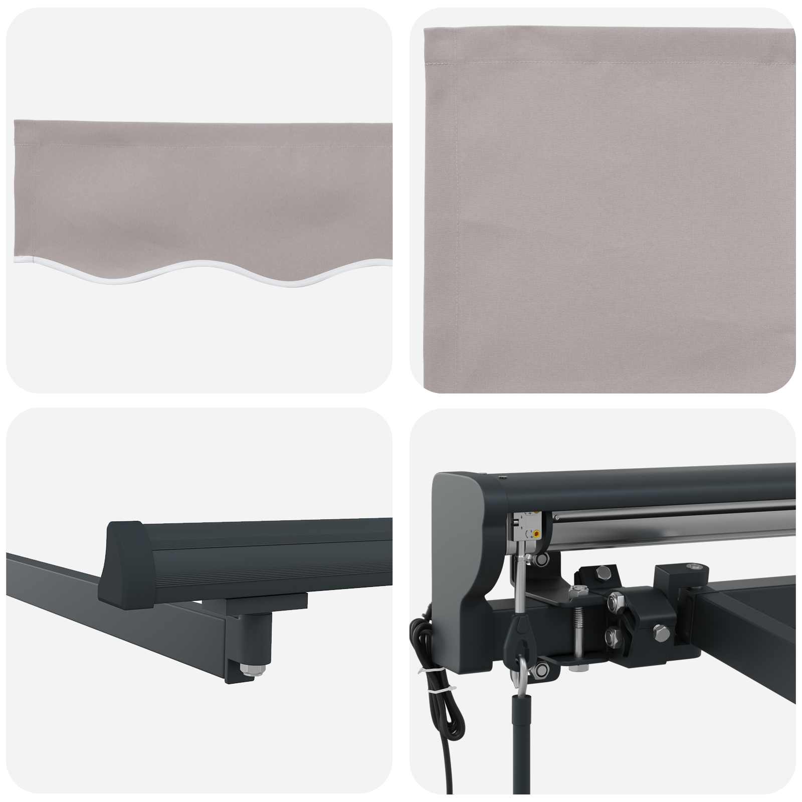 Elektrisch Uittrekbaar Zonnescherm Lichtgrijs 3,5 x 2 m image 6