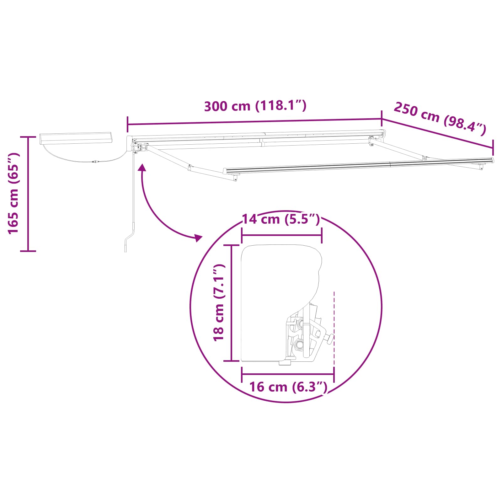 Elektrisch Uittrekbaar Zonnescherm Lichtgrijs 3 x 2,5 m image 11