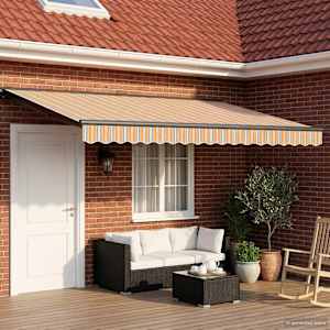 Električni zložljiv senčnik 4,5 × 3,5 m Poliester s PU premazom