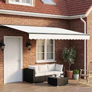 Električni zložljiv senčnik Bela in antracit 5 × 3,5 m