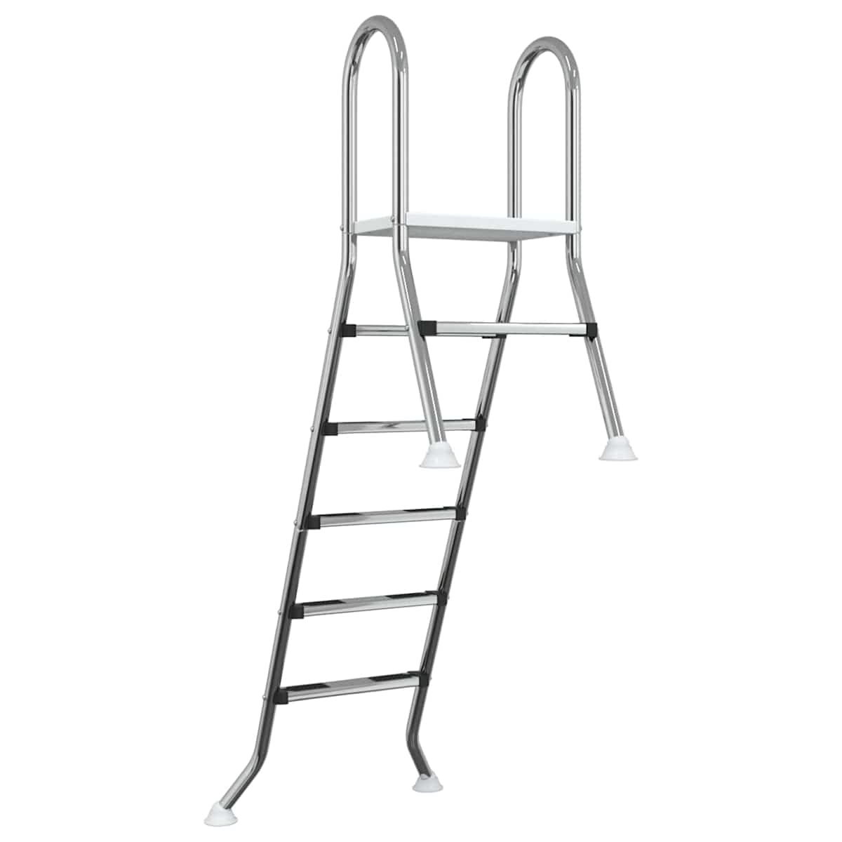 Poolstige til delvist nedgravet pool 222 x 128 cm 5-trins - Billede 5