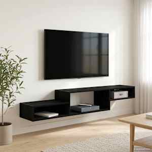 Nástěnná TV skříň Nástěnná montáž Černý dub 150 x 28 x 26 cm - obrázek 4