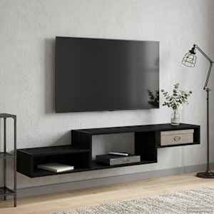 Stenska TV omarica Montaža za steno Črni hrast 150 x 28 x 26 cm