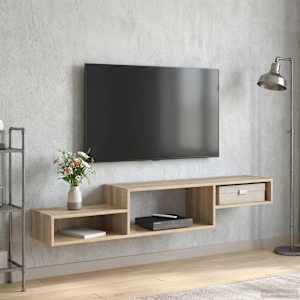 Nástěnná TV skříň Nástěnná montáž Dub sonoma 150 x 28 x 26 cm - obrázek 4