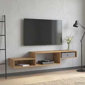 Nástěnná TV skříň Nástěnná montáž Dub artisan 150 x 28 x 26 cm - obrázek 4