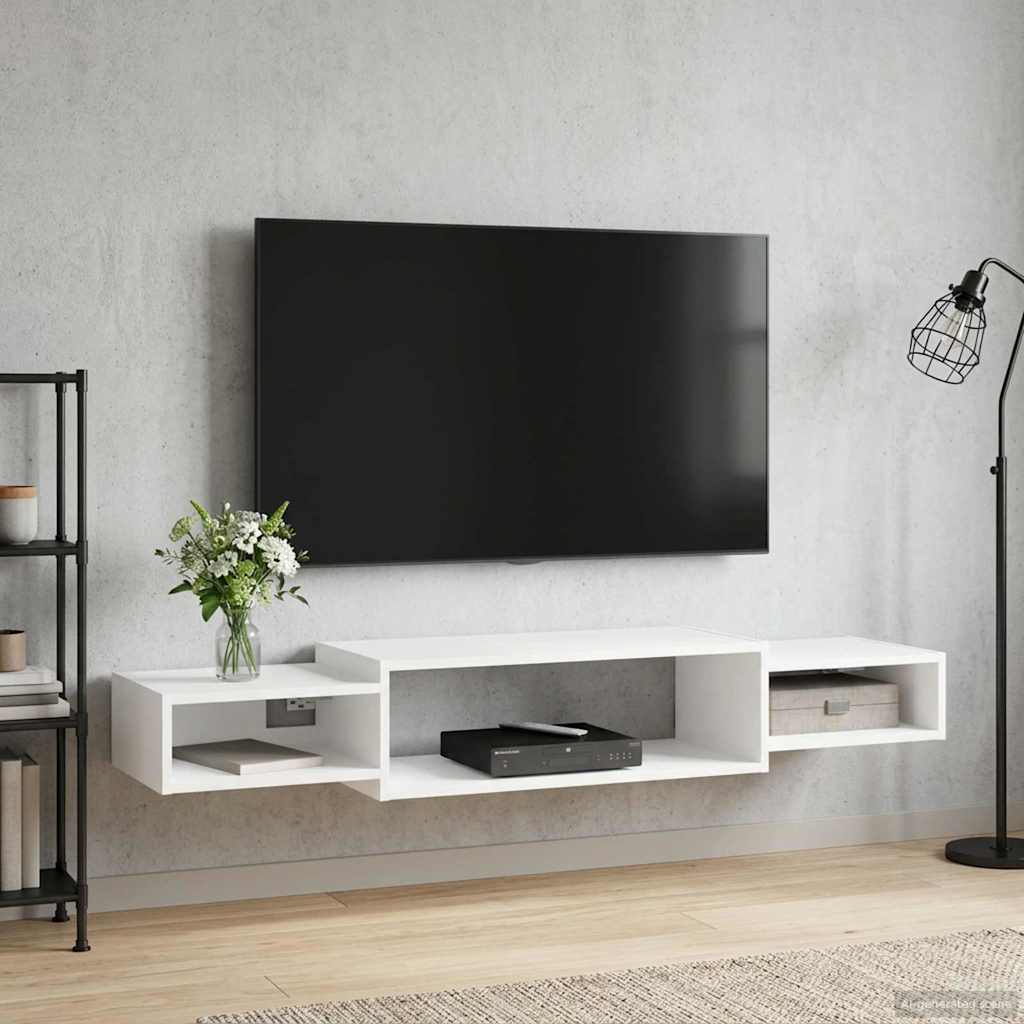 vidaXL Sistem de TV montat pe perete Montare pe perete Alb